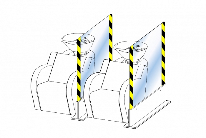 Защитный экран для парикмахерских моек устойчивый и безопасный