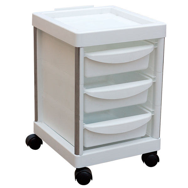 Тележка педикюрная Ларс 3 ящика ударопрочный пластик