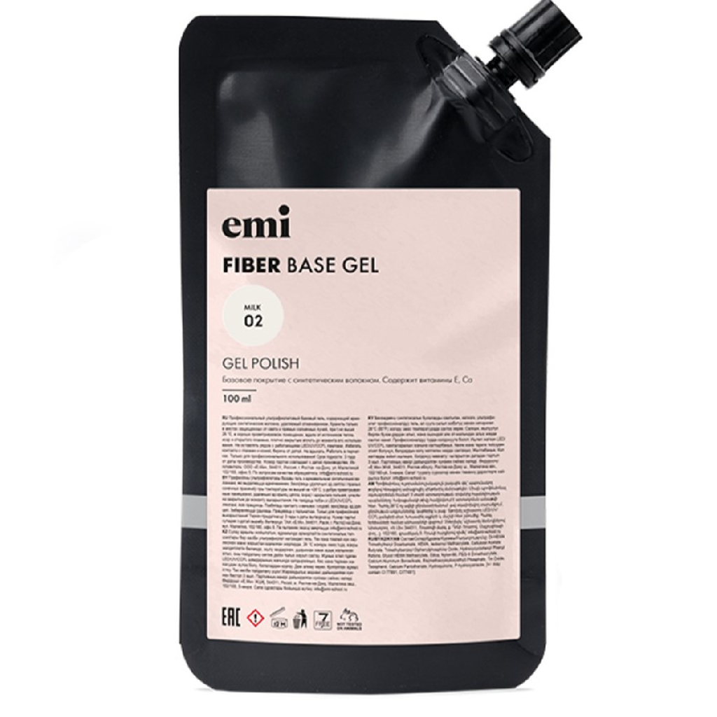 77526640-fe7e-11eb-ba9e-001e67fb60ab〵E.MiLac, Файбер-база №2 Fiber Base Gel Milk, 100 мл_0