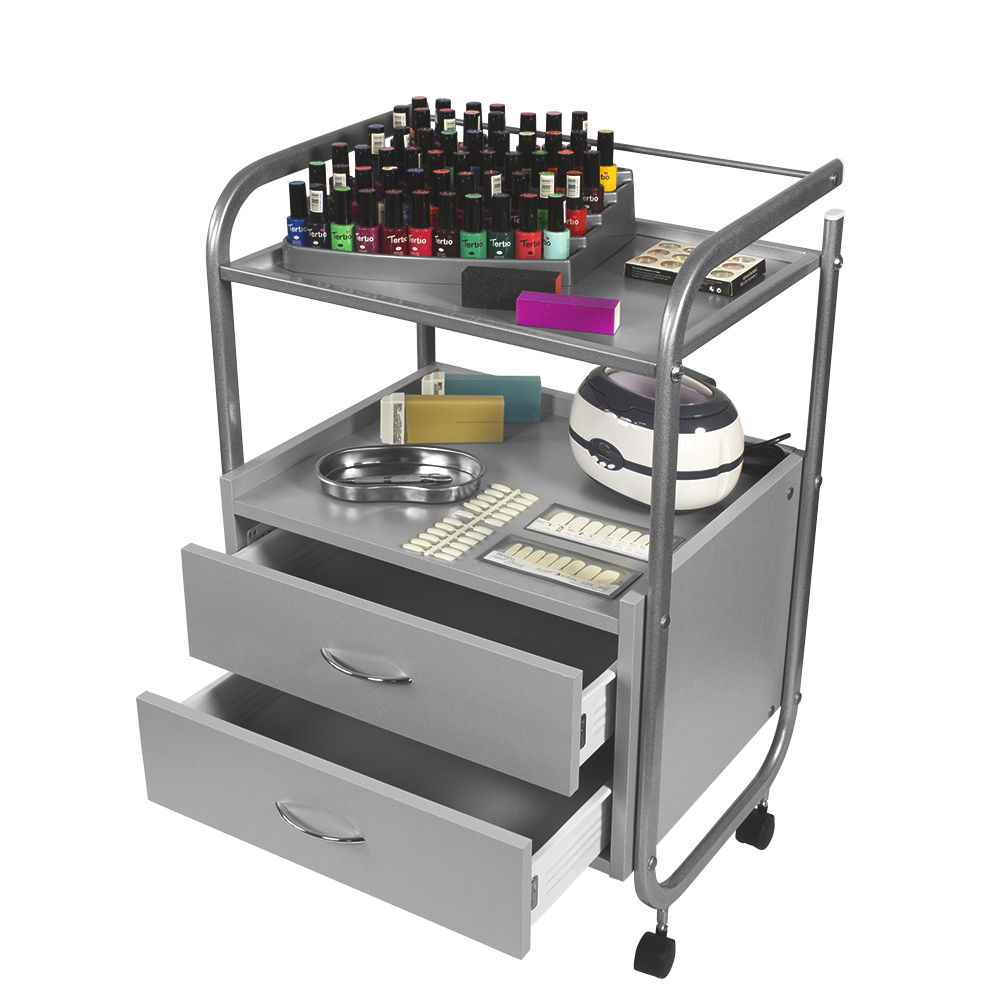 Тележка косметологическая МД 106 серебро
