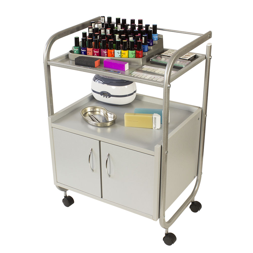 Тележка косметологическая МД 104 серебро