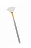 Кисть веерная косметическая с белой нейлоновой щетинкой, белая ручка, длина 160мм LevisSime